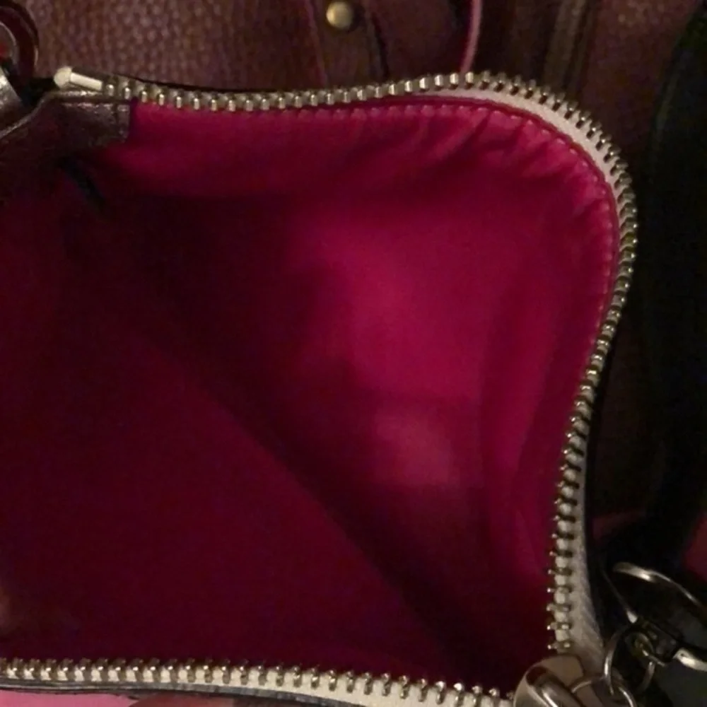 Coach poppy white floral sateen mini clutch bag